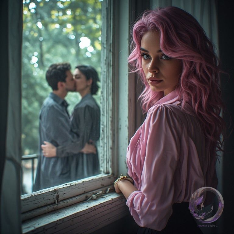 Vera spying on a couple, by Ophelio