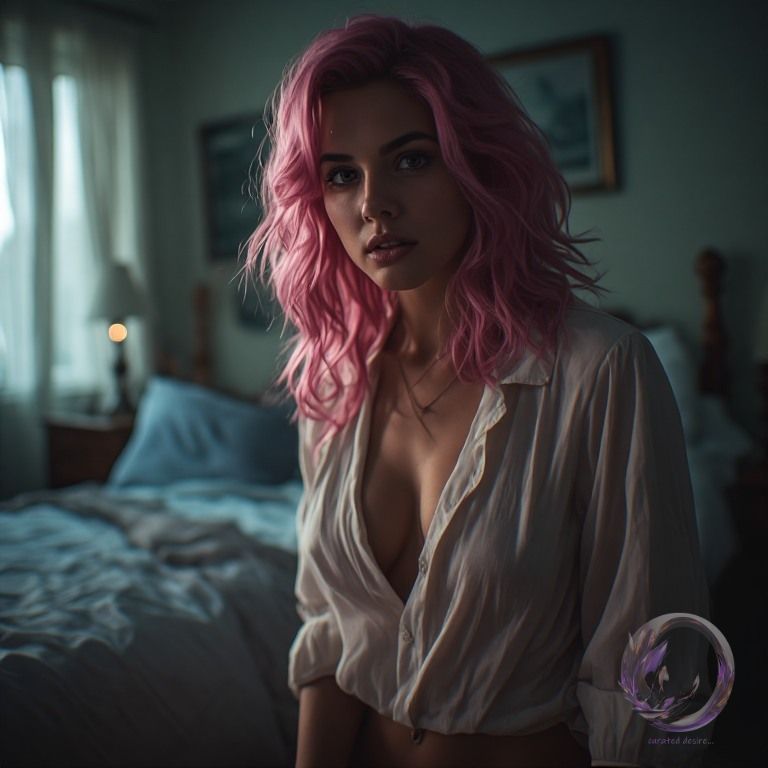 Vera in a bedroom, by Ophelio